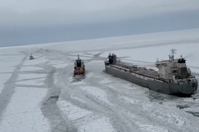 Frozen No More: How Crews Rescued a Canadian Freighter Trapped in Lake Erie Ice