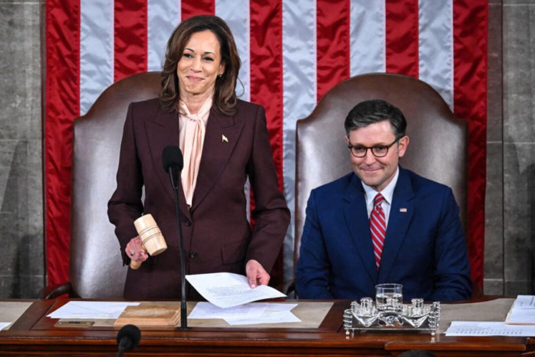 Harris Acknowledges Defeat to Trump with a Staring Gaze, Grin, and a Bold Statement