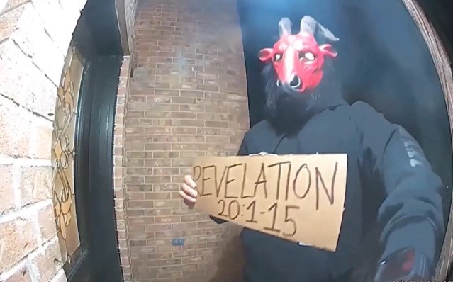 Horror! Texas Homeowners Horrified After Stranger in Satanic Mask Appears at Door